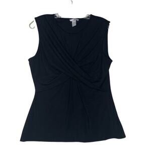 H&M Womens Top Size L Black Sleeveless Ribbed Scoop Neckline Pullover Blouse